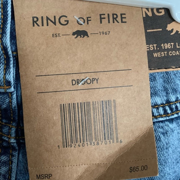 Ring of Fire men’s jeans Droopy Drop Crotch relaxed light wash size 31-30 - Picture 6 of 14
